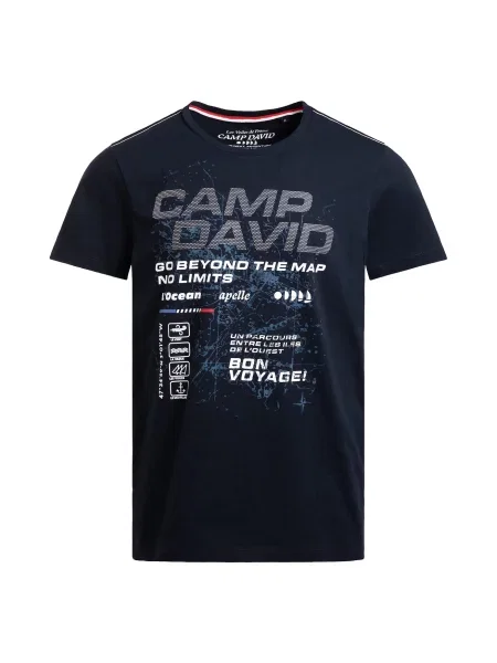 CAMP DAVID Póló French Coast I tengerészkék / világoskék / piros fehér