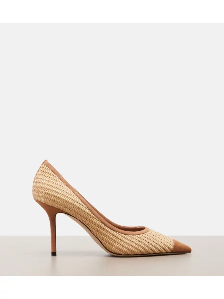 Pantofi cu toc Jimmy Choo din piele de căprioară bej