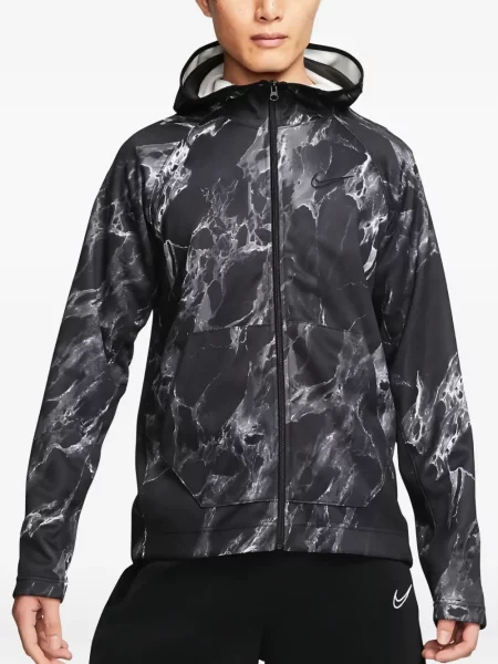 Hanorac cu glugă Nike cu autograf cu dungi alergare negru