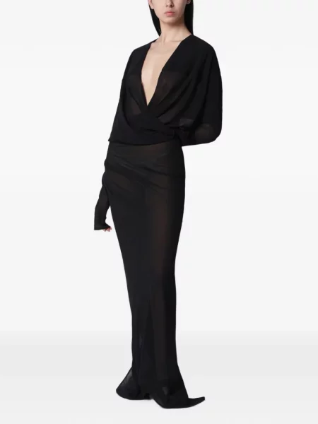 Rochie maxi Entire Studios cu decolteu în V negru