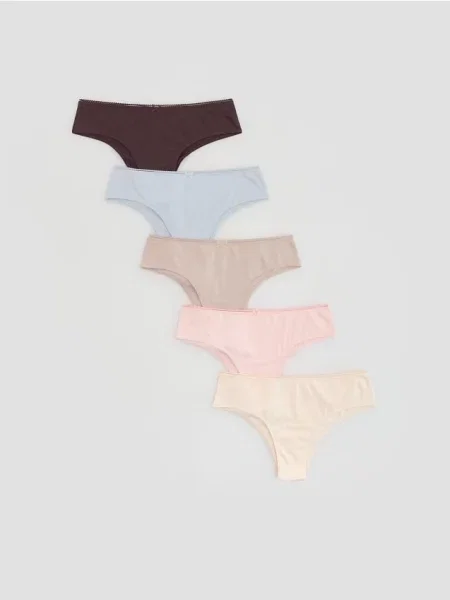 Reserved majtki brazyliany 5 pack ciemnobrązowy