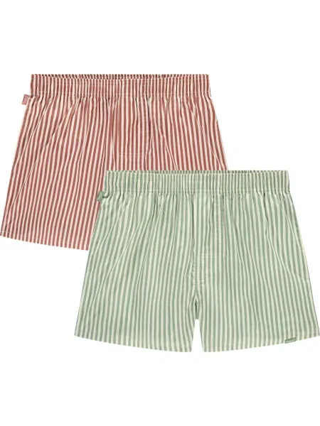 Pockies Boxeri verde pastel / roșu / murdar alb
