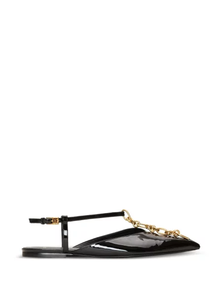 Colier Balmain din piele de lac negru