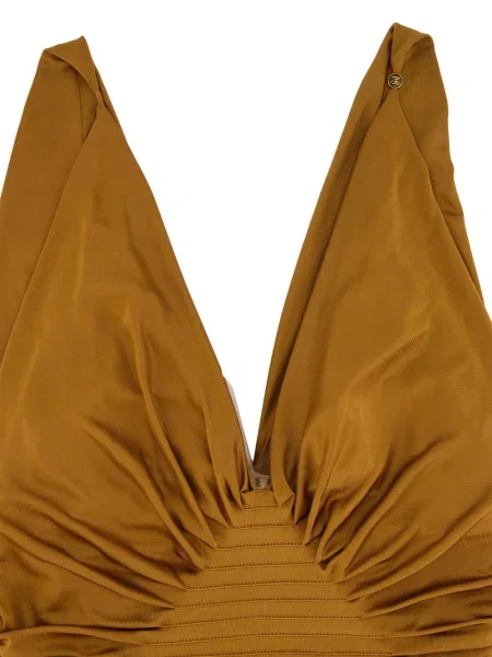 Rochie Versace cu decolteu în V maro