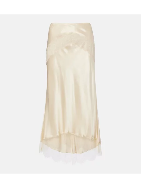 Fustă de dantelă Dolce&gabbana din satin alb