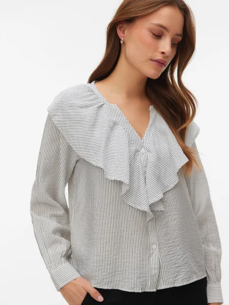 VERO MODA Bluza VMKAJA črna bela