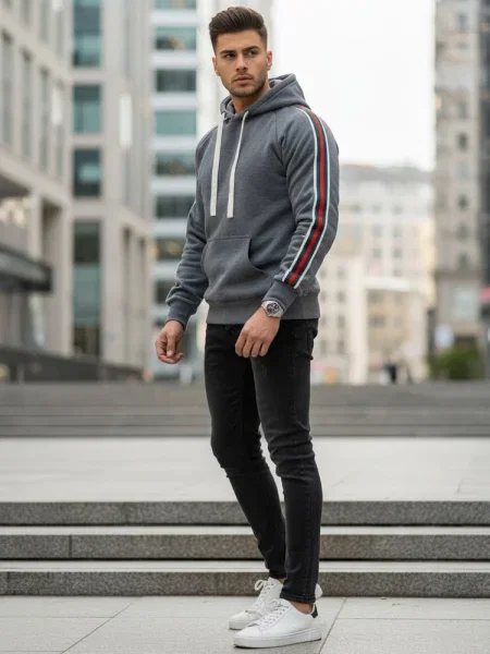 Elegantne hoodie Dstreet s kapuco