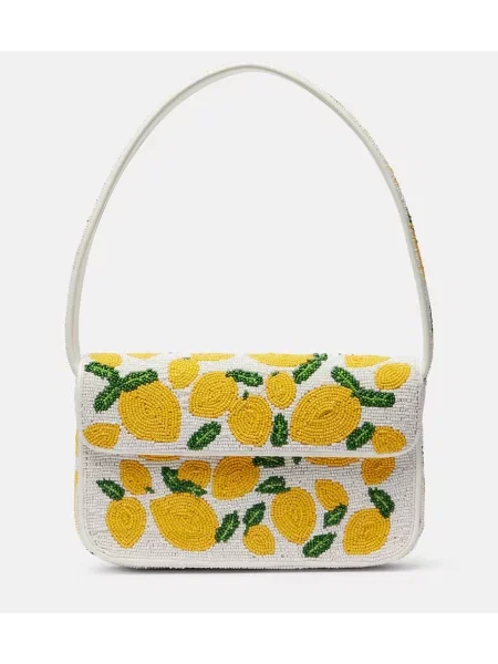 Geantă Staud cu mărgele alb