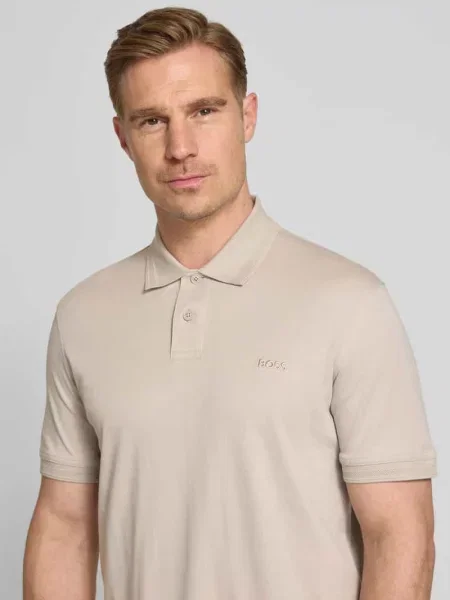 Koszulka polo o kroju regular fit z czystej bawełny model INTERLOCK' Boss Orange