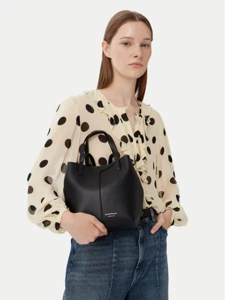 Emporio Armani shopper torba za žene kožna crna