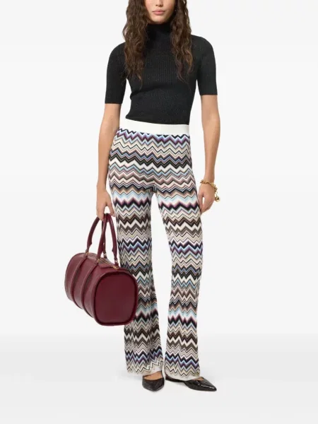 Pantaloni Missoni tricotate alb