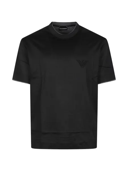 Tricou Emporio Armani cu decolteu rotund cu autograf negru