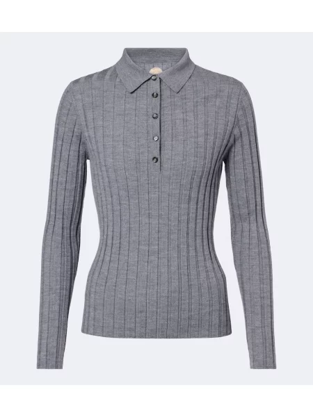 Tricou polo Jardin Des Orangers de lână gri