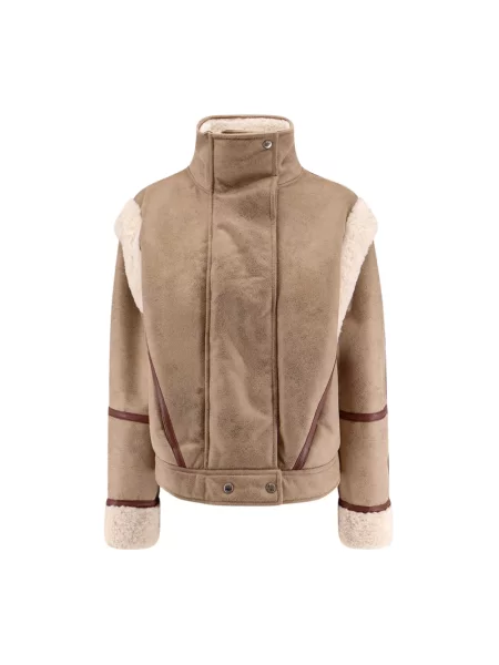 Kurtka przejściowa Boss Orange skórzana brązowa