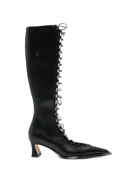 Botine Miista cu șireturi din dantelă negru