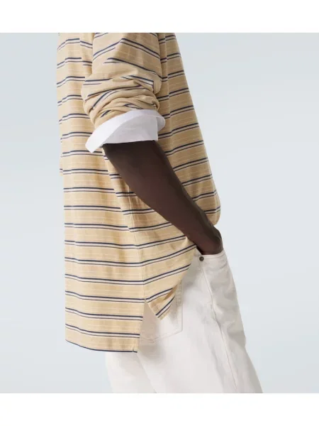 Tricou polo Prada cu dungi bej