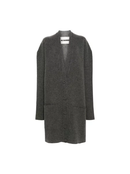Kardigan Jil Sander wełniany szary