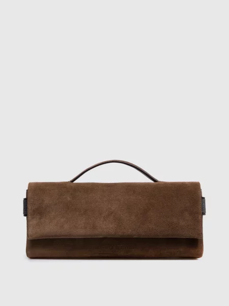 Замшевий клатч Essence Brunello Cucinelli коричневий