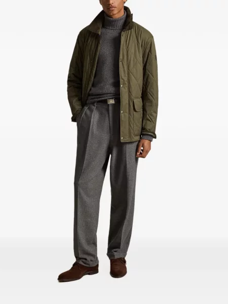 Portofel Polo Ralph Lauren din piele cu dungi cu glugă verde