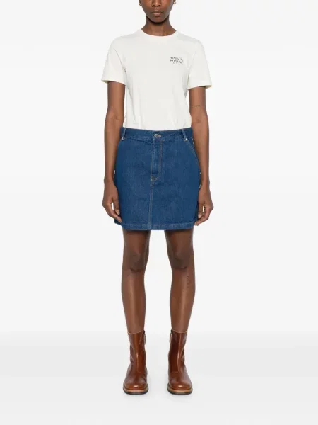 Mini fustă din denim Maison Kitsune mini albastru
