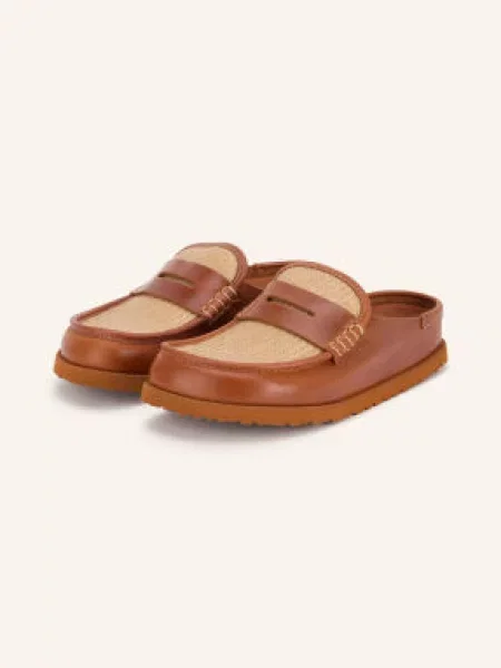 Birkenstock Mules Naples Wrapped Raffia / světle hnědá