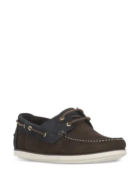 Pantofi loafer Barbour cu șireturi din piele maro