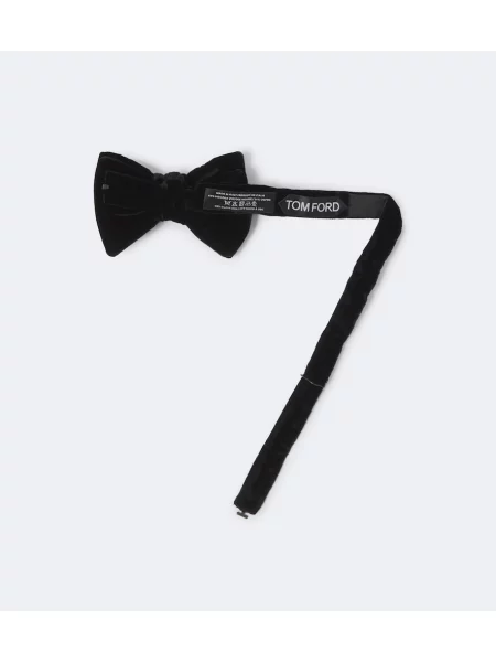 Cravată Tom Ford cu funde de catifea negru