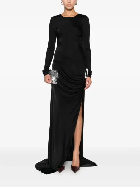 Rochie maxi Giuseppe Di Morabito drapată lungă de costum negru
