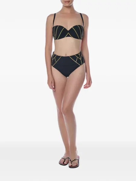 Top Gottex cu imagine cu imprimeu geometric negru