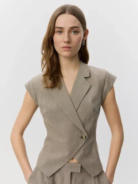Sofie Schnoor Vestă de costum MAJSESW închis bej