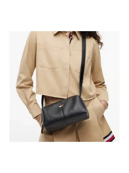Tommy Jeans geantă crossbody pentru femei cu imitație de piele negru