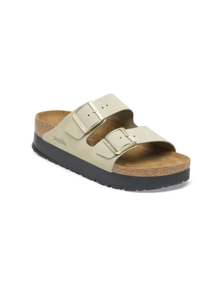 Birkenstock Arizona Flex Platform Eucalyptus Narrow Fit Kobiety Sandały Birkenstock Jasnobrązowy Size: