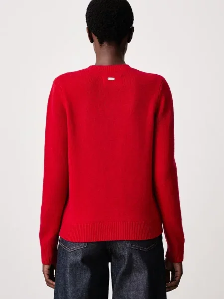 Barbour sweter wełniany czerwony