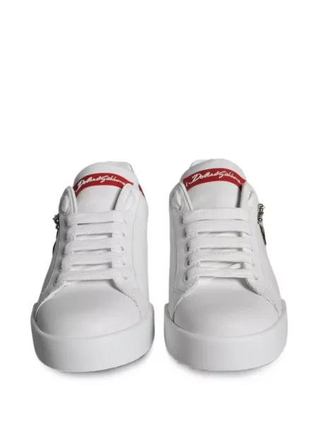 Δερμάτινα sneakers Dolce & Gabbana Portofino με απλικέ λευκό