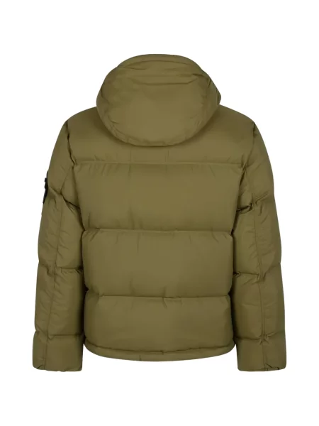 Geacă cu puf Stone Island cu strasuri verde