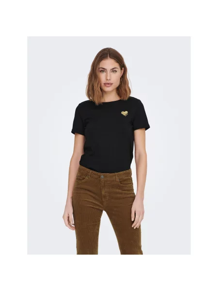 ONLY T-Shirt Kita Regular Fit μαύρο