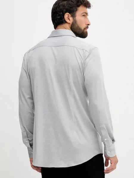 Сорочка BOSS slim класичний комір сірий