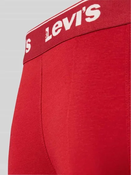 Majtki i obcisłe bokserki z mieszanka bawełny w zestaw 3 szt. Levi's czerwone