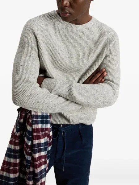 Pulover Woolrich cu decolteu rotund gri