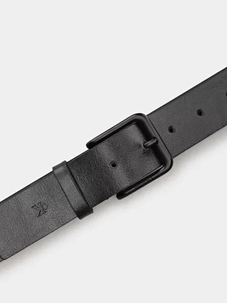 Кожаный ремень Calvin Klein с ремешками черный