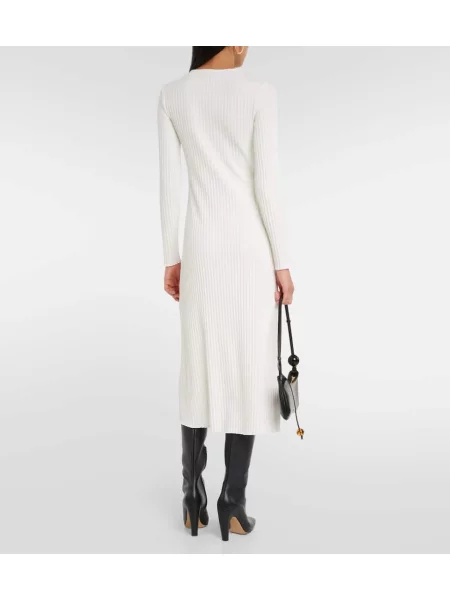 Rochie midi Vince tricotate până la genunchi de costum alb