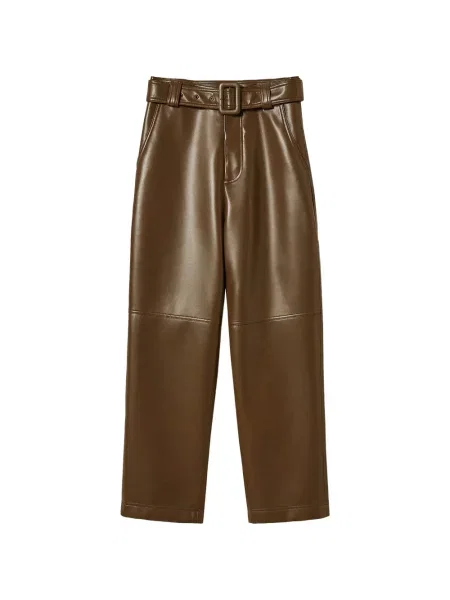 Cu centură pantaloni Twinset din piele maro