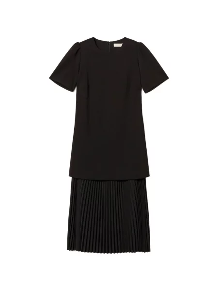Rochie midi Twinset plisată până la genunchi de costum negru