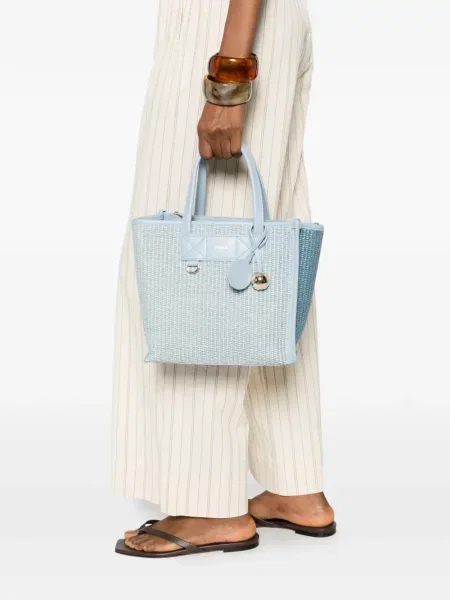 Geantă shopper Furla din piele albastru