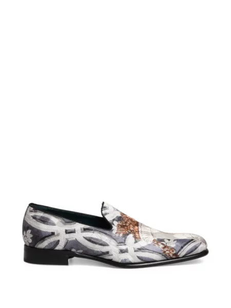 Loafersy Dolce And Gabbana w kwiatki szare