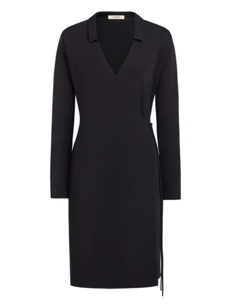 Rochie midi 12 Storeez cu decolteu în V până la genunchi de costum negru