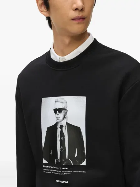 Hanorac Karl Lagerfeld cu imagine negru
