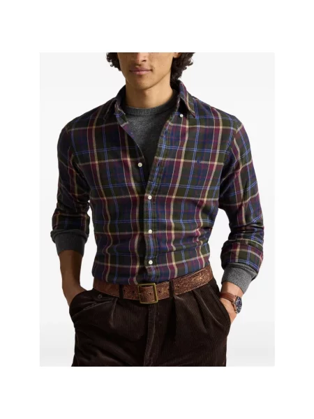 Koszula Polo Ralph Lauren casual flanelowa zielona