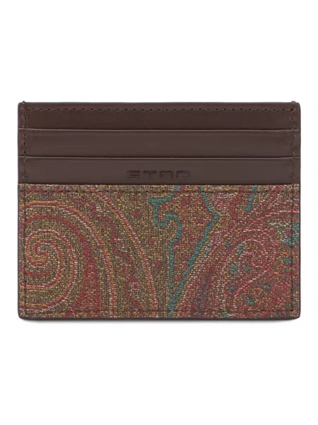 Portfel Etro z wzorem paisley brązowy