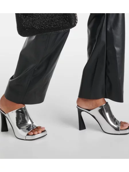 Kožené nohavice Stella Mccartney s vysokým pásom čierna